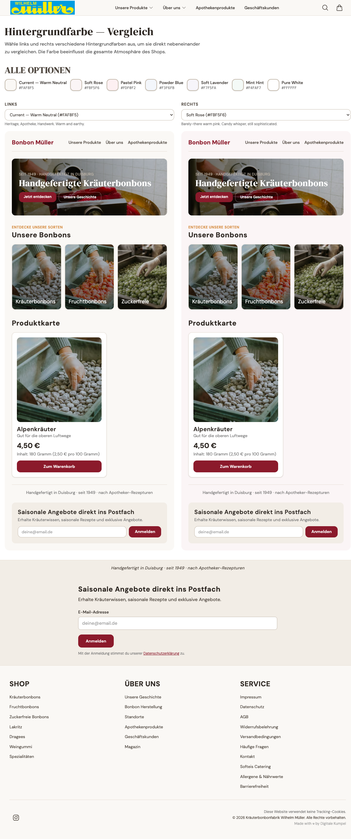 Interactive color comparison tool on bonbon-mueller.de/test-colors