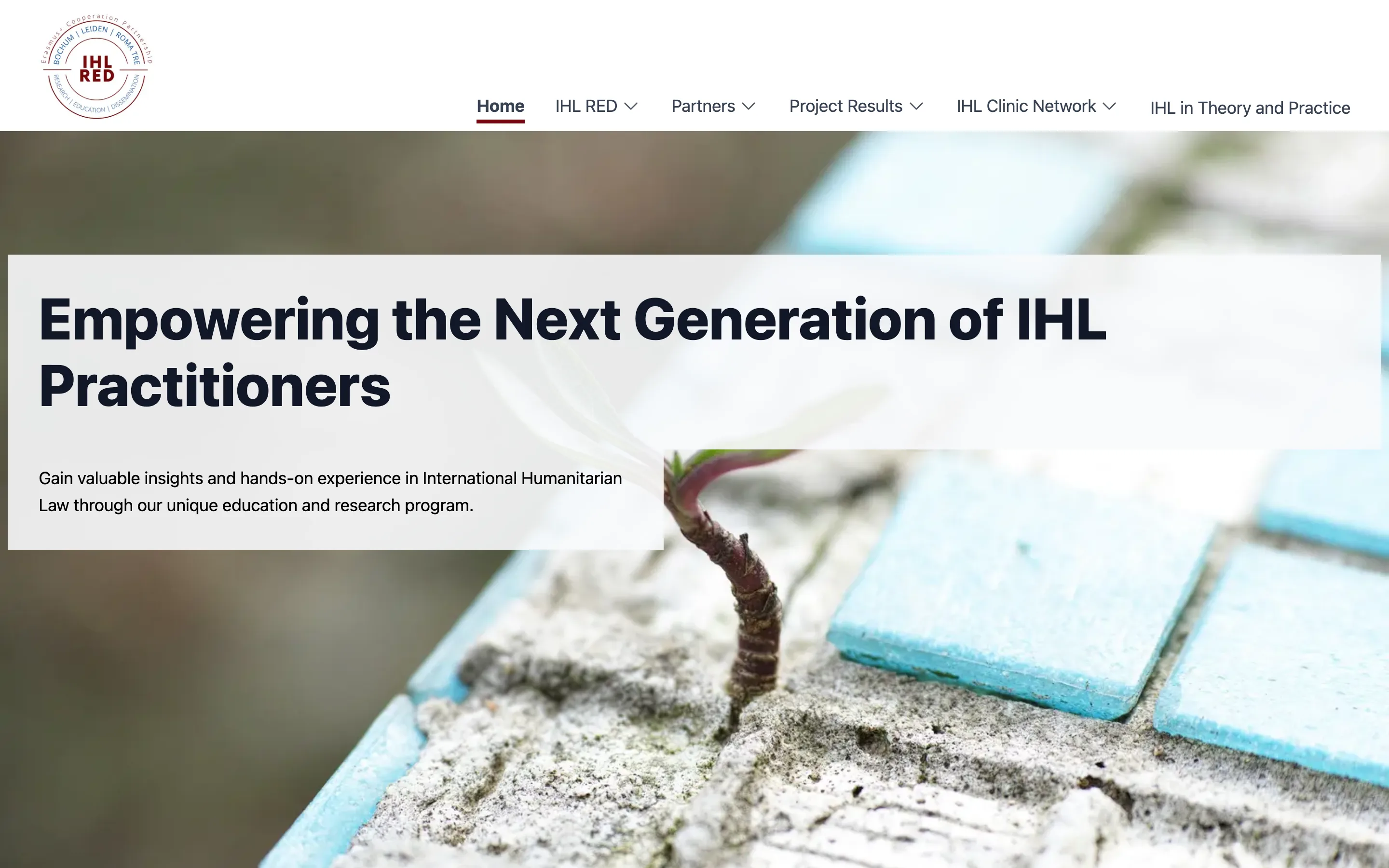 IHL Red: Kopfbereich der Website in der Desktop-Ansicht